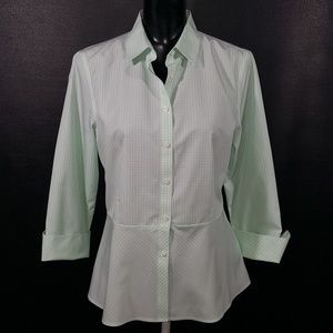 Brooks Brothers NWT Peplum Top Spring Green Blouse